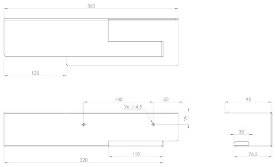 Sapho - Porta carta igienica con ripiano 9,5x35 cm nero opaco