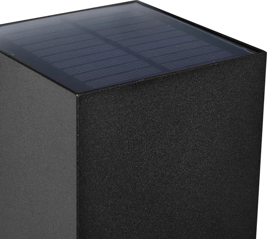 Lampada da parete per esterni Nera con LED integrato IP65 con luce dimmerabile e solare - Charlene