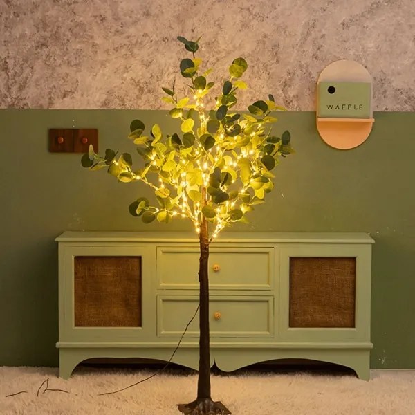 Aigostar - Decorazione solare a LED 285xLED/3,8m IP65 bianco caldo eucalipto