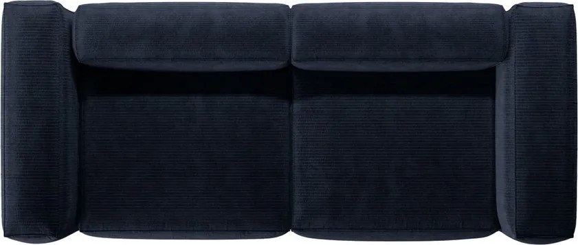 Divano blu scuro con rivestimento in velluto a coste 264 cm Bergamo – Cosmopolitan Design