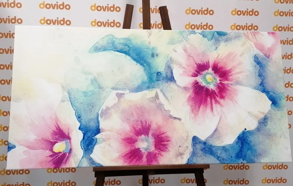 Stampa su tela – Fiori in acquerello rosa