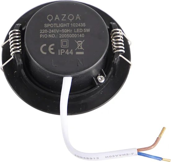 Set di 5 faretti a incasso neri dimmerabili a 3 livelli - Ulo