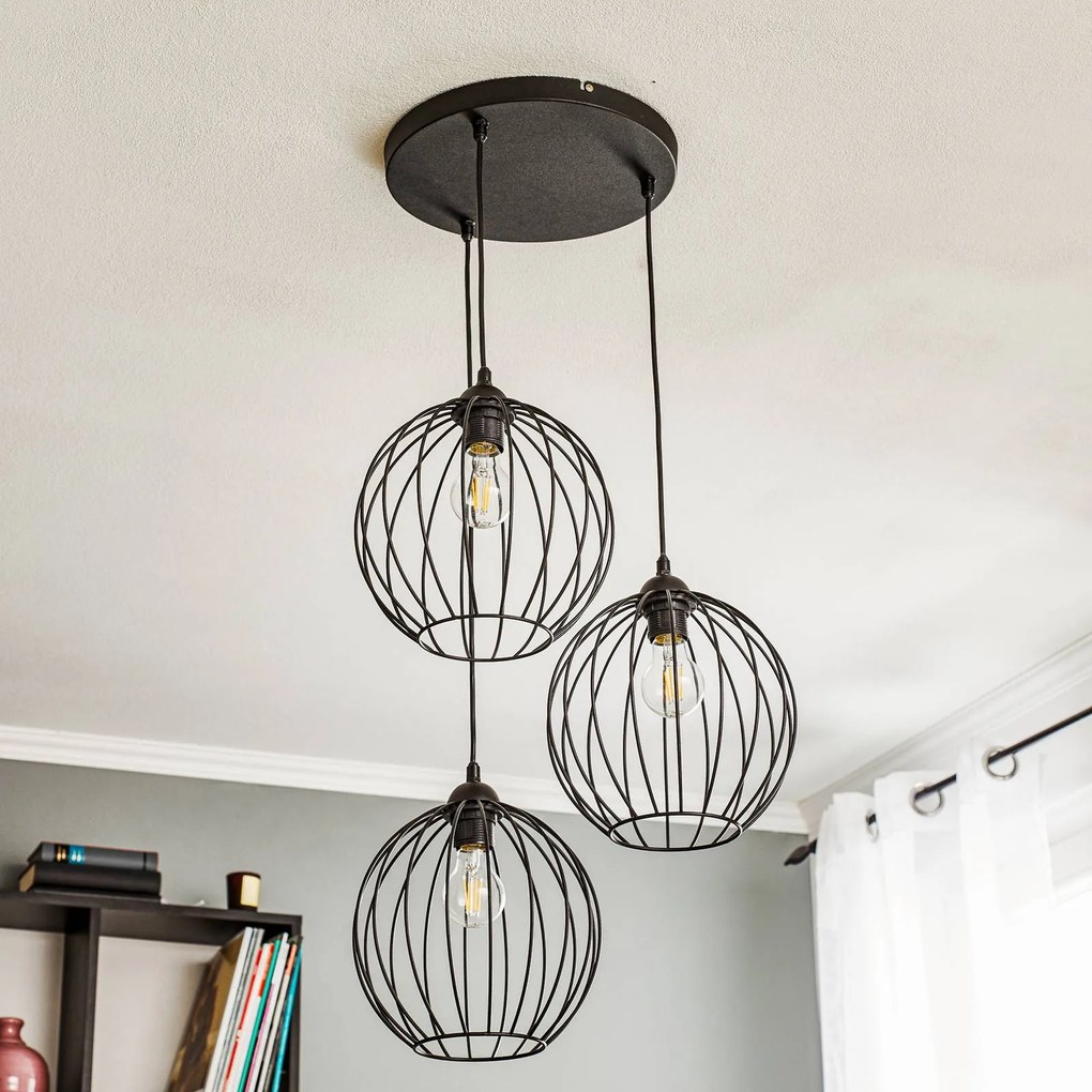Lampada a sospensione Cumera HELAM, dimmerabile, Nero, Soggiorno / Sala da pranzo, Metallo, Moderno, Lampada a sospensione