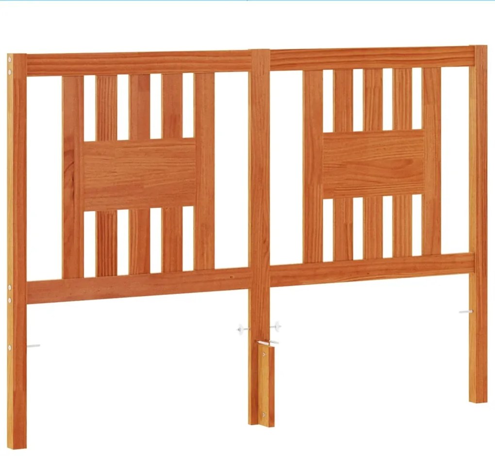 Testiera marrone cera 140 cm in legno massello di pino
