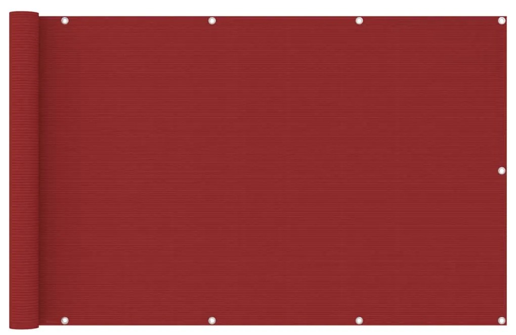 Paravento Da Balcone Rosso 120x600 Cm İn Hdpe /