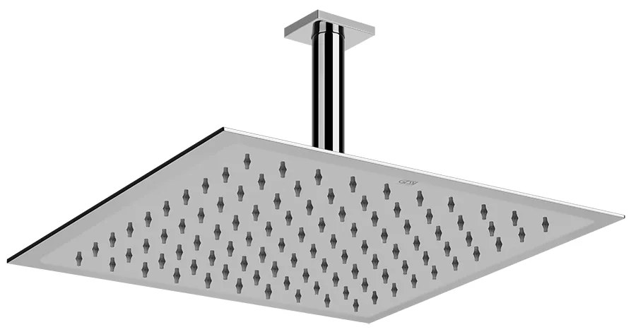 Soffione doccia 30x30 quadro Orientabile Anticalcare a Soffitto Mirror Steel Shower 47262 Gessi Emporio