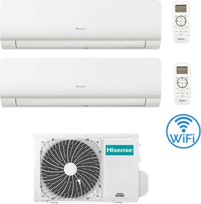 Climatizzatore Condizionatore Inverter Hisense New Energy Wifi R32 Dual Split 7000 + 7000 btu con u.e. 2AMW42U4RGC Classe a++/a+ Novità 2021