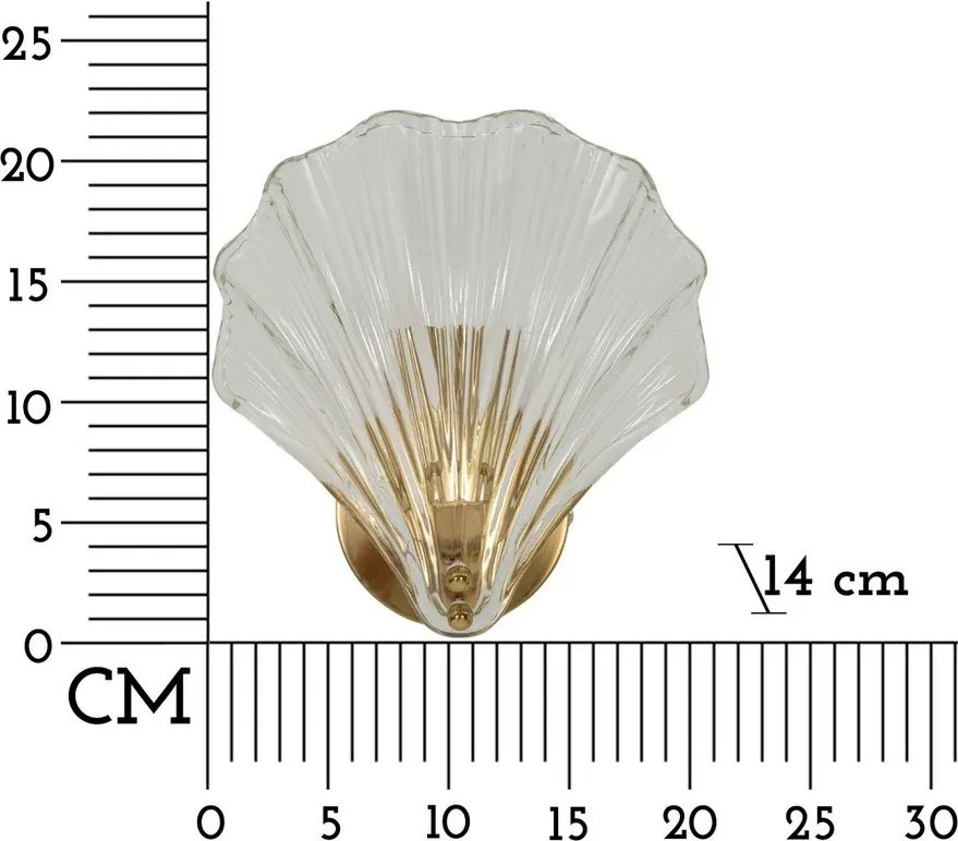 Lampada da parete dorata in vetro Da Muro Shell – Mauro Ferretti