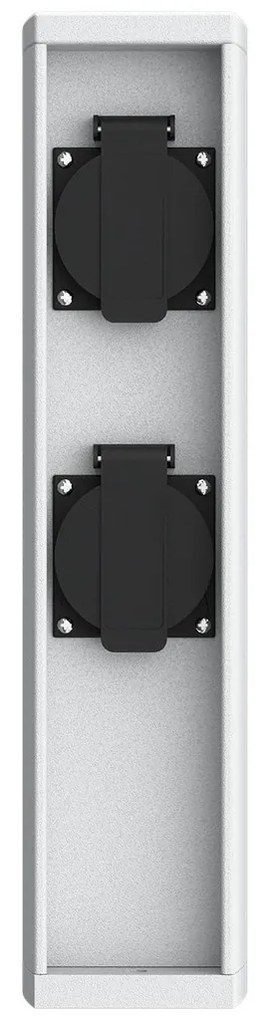 Colonnina con Prese elettriche da Giardino 30cm IP54 Alluminio - Bianca