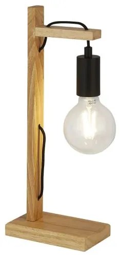 Lampada da tavolo woody - legno naturale e metallo nero