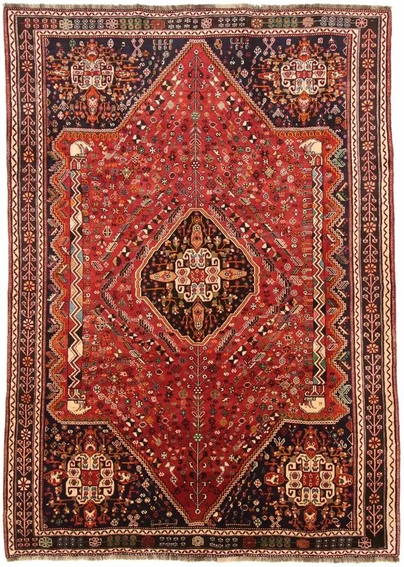 Gashghai Tappeto 300x220 Rosso (Iran) Annodato A Mano