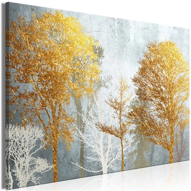 Quadro Hoarfrost and Gold (1 Part) Wide  Colore Grigio, Dimensioni e Misure 90x60