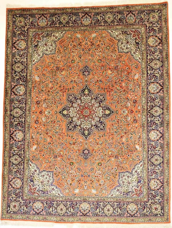 Tabriz Tappeto persiano 400 x 310 Rosso (Iran) Annodato A Mano