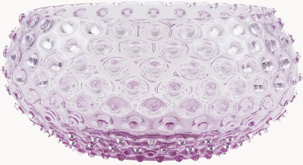 Ciotola da portata in vetro soffiato Hobnail