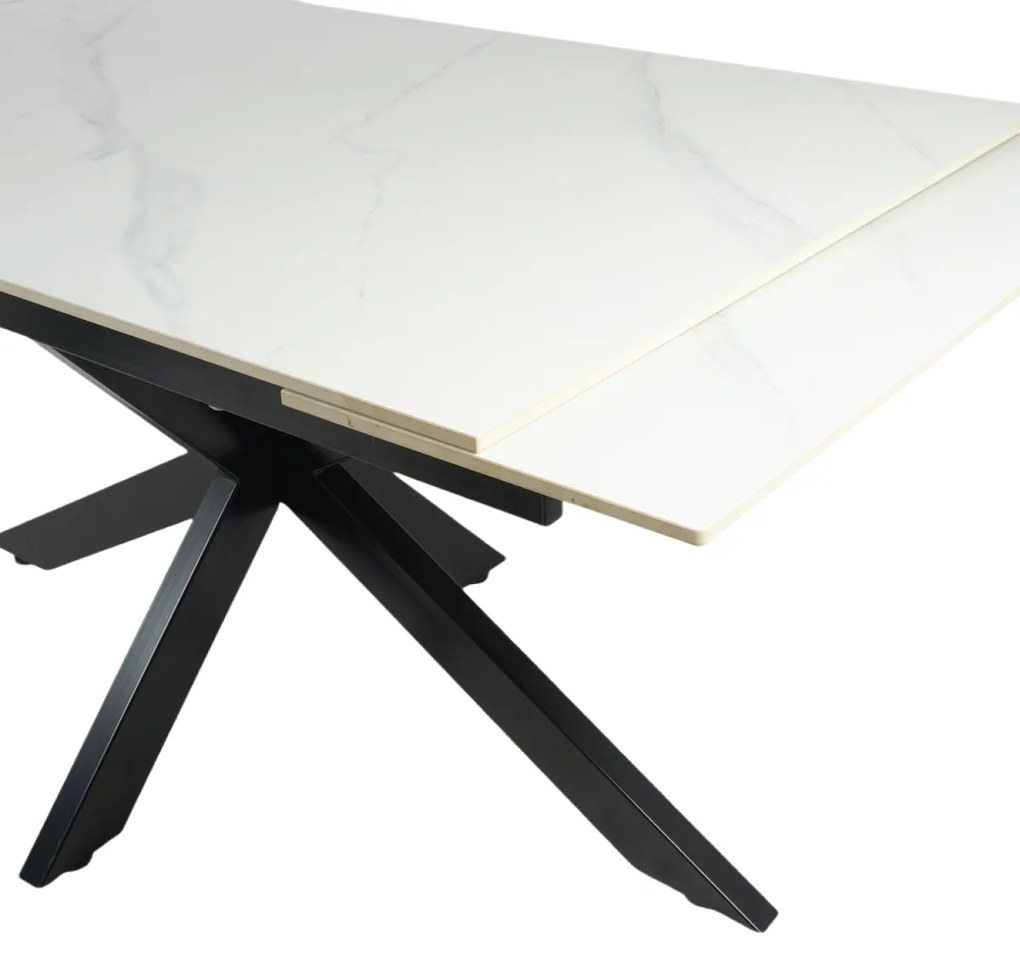 Tavolo allungabile in ceramica da 160 a 240 cm Calacatta Grey gambe in acciaio Starstone