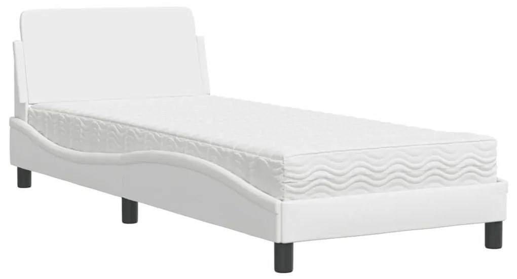 Letto con materasso bianco 80x200 cm in similpelle