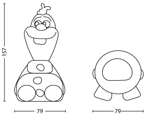 Philips 71768/08/16 - Lampada LED per bambini DISNEY FROZEN OLAF LED/0,3 W/2xAAA Pupazzo di neve