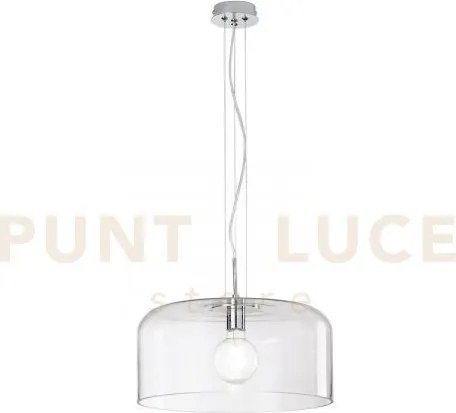 Lampadario a sospensione gibus trasparente 1 luce attacco e27 40x40...
