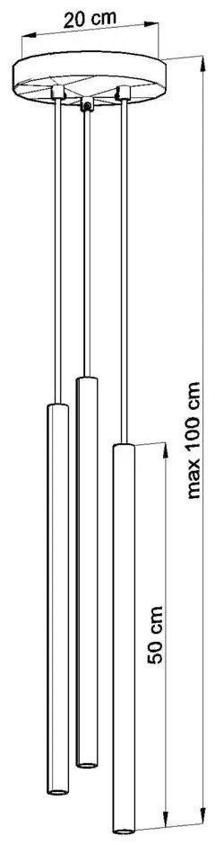 Lampadario bianco in metallo ø 20 cm Fideus – Sollux