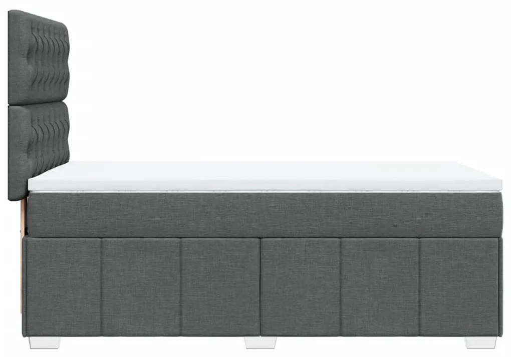 Giroletto a molle con materasso grigio scuro 80x200 cm tessuto