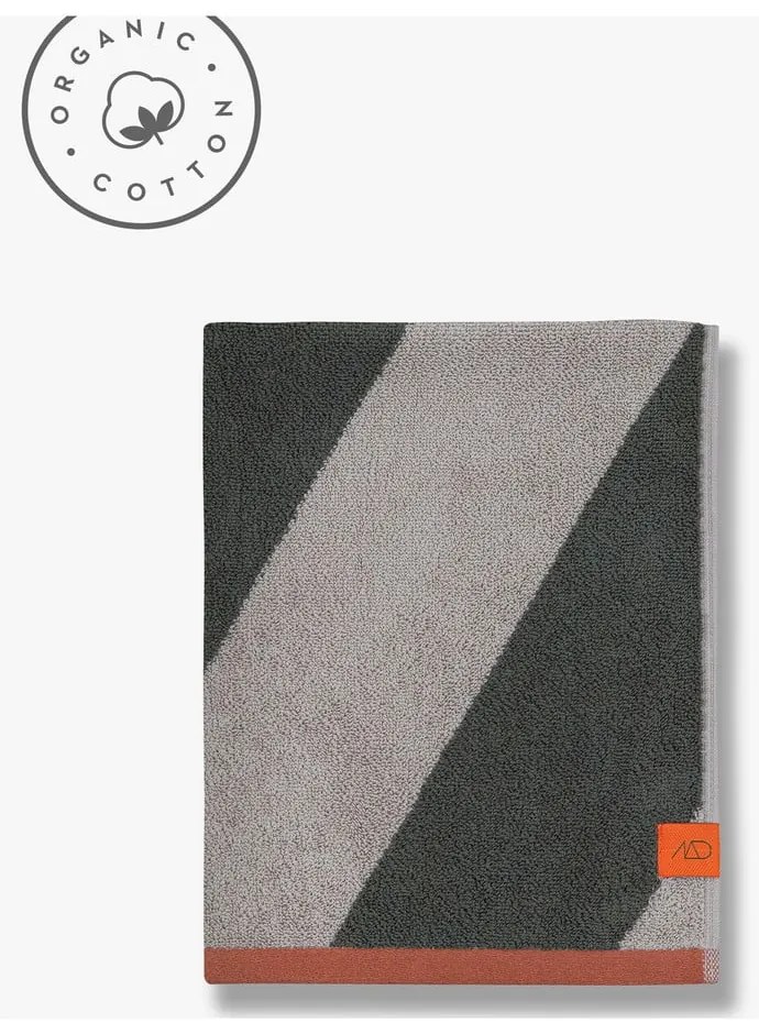 Asciugamano in spugna color kaki in cotone organico 50x90 cm Diagonal - Mette Ditmer Denmark