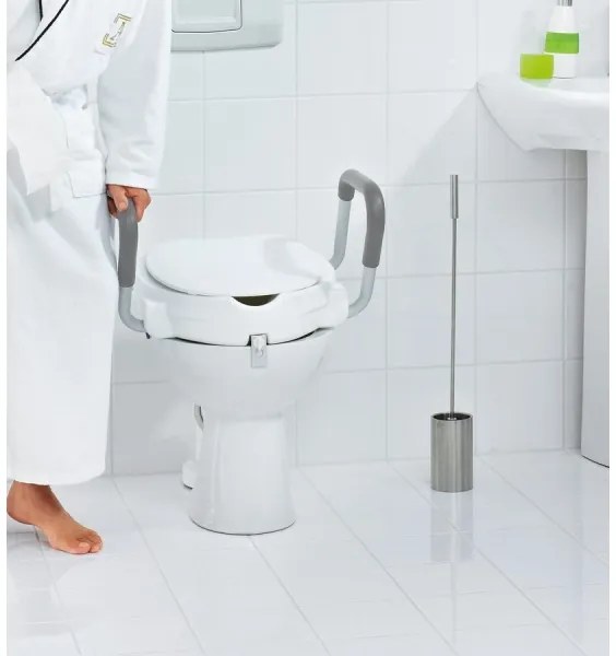 Ridder - Sedile WC rialzato con maniglie, bianco