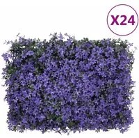 Recinzione Foglie Artificiali 24 pz Viola 40x60 cm 366643