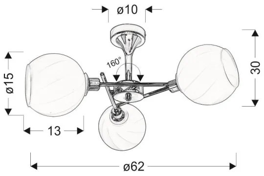 Lampadario a sospensione RAUL 3xE14/40W/230V