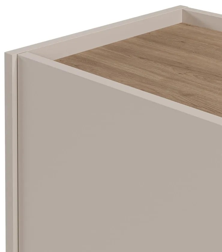 Cassettiera effetto rovere in colore crema-naturale 150x82,5x40,5 cm Lucile - Marckeric