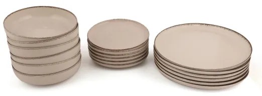 Servizio da tavola 18 pezzi beige/porcellana