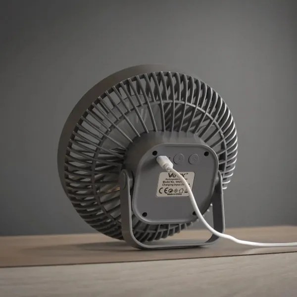 LED Ventilatore da tavolo ricaricabile con illuminazione a LED LED/2W/5V USB 2400 mAh grigio