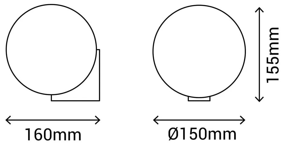 Lampada da parete in argento, ø 15 cm Obi - SULION