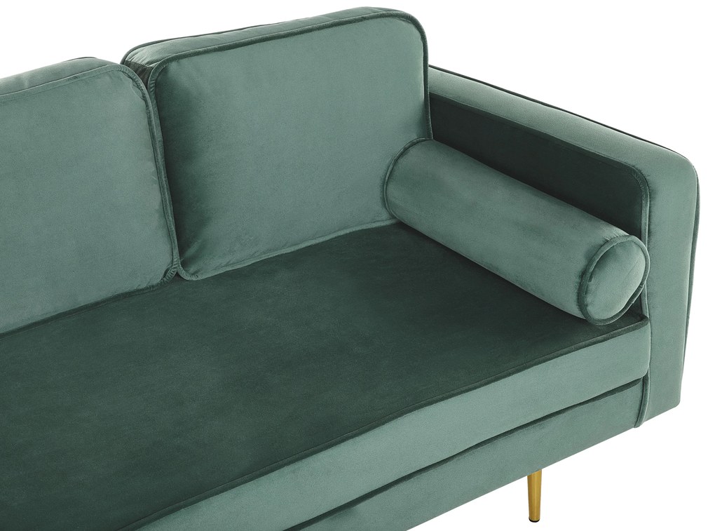 Chaise longue velluto verde menta destra MIRAMAS Beliani