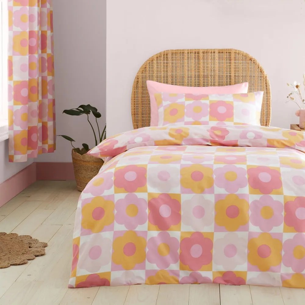 Biancheria da letto singola per bambini 135x200 cm Retro Daisy - Catherine Lansfield