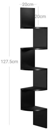 Mensola angolare da parete SNAKE nera