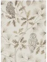 Eulen Tapete Owlswick von Sanderson - Linen