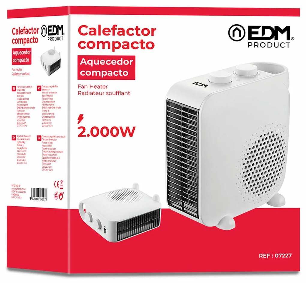 Riscaldamento EDM 07227 Bianco 1000 - 2000 W