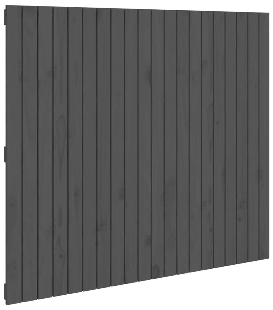 Testiera da parete grigia 127,5x3x110 cm legno massello di pino