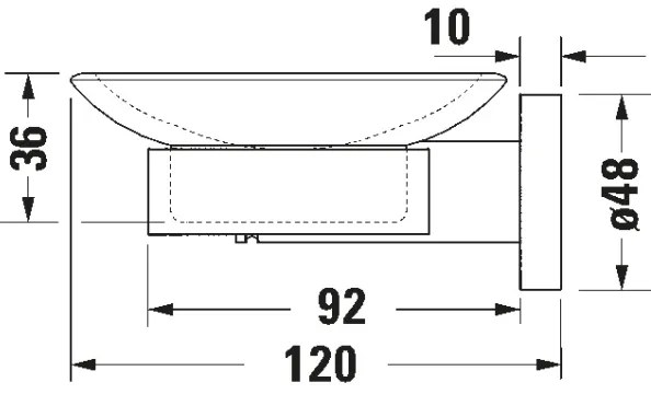 Duravit 99181000 - Portasapone a parete D-CODE destro cromo lucido