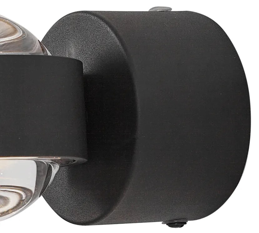Lampada da parete di design nera con LED IP44 - Lens