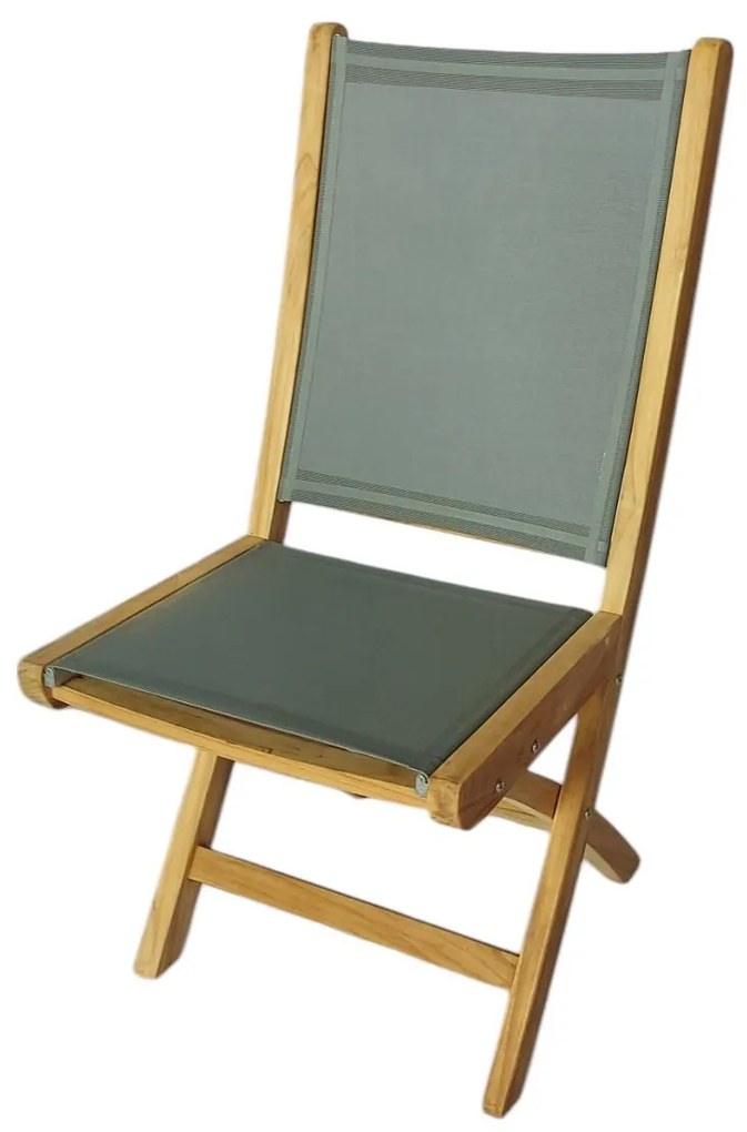 TUBUAI - sedia pieghevole in teak e textilene