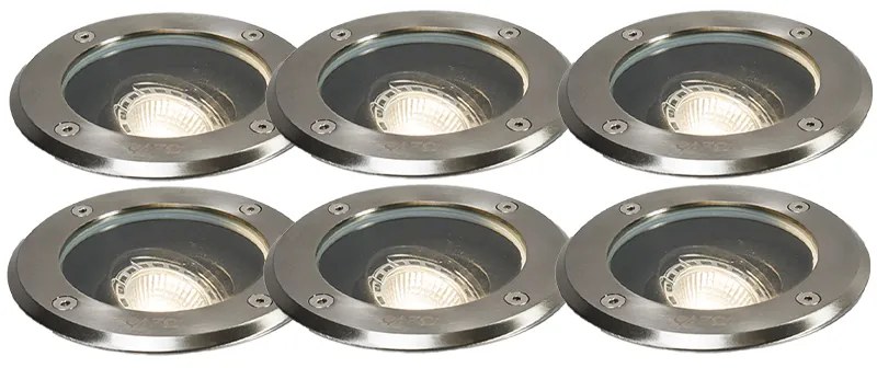 Set di 6 faretti da giardino in acciaio orientabili IP65 - Delux