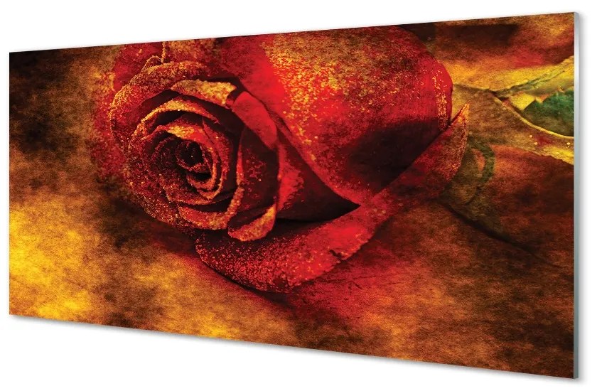 Quadro su vetro Immagine della rosa 100x50 cm 2 appendini