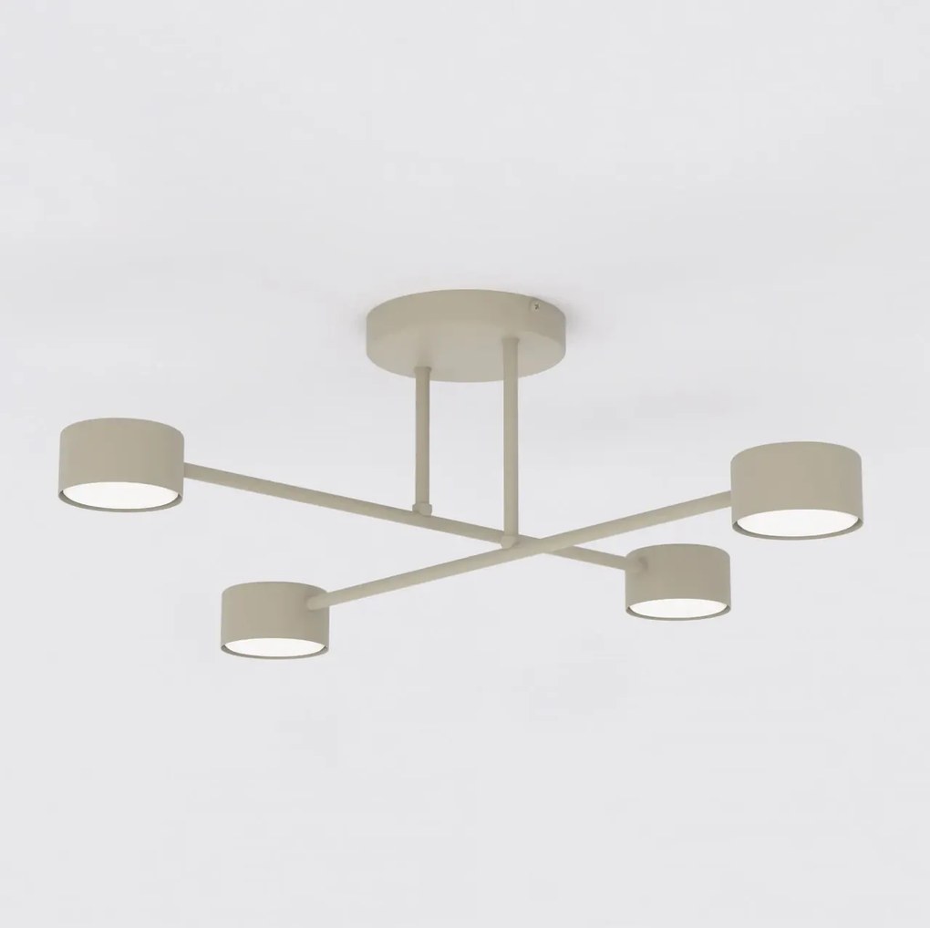 Plafoniera da soffitto HALO 4 in acciaio 4xGX53 - Mokka o Burgundy
