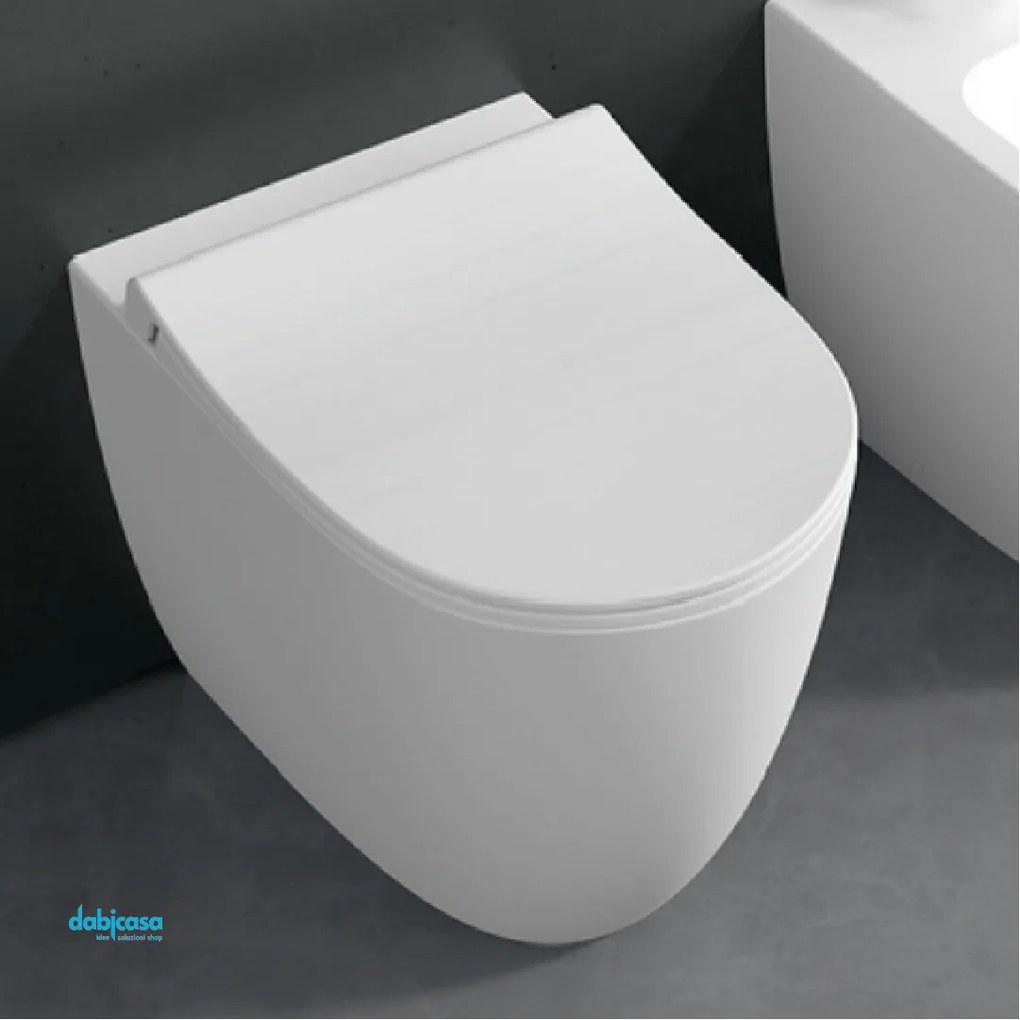 Vitra "Sento" Wc Da Terra Filo Muro Senza Brida Bianco Opaco