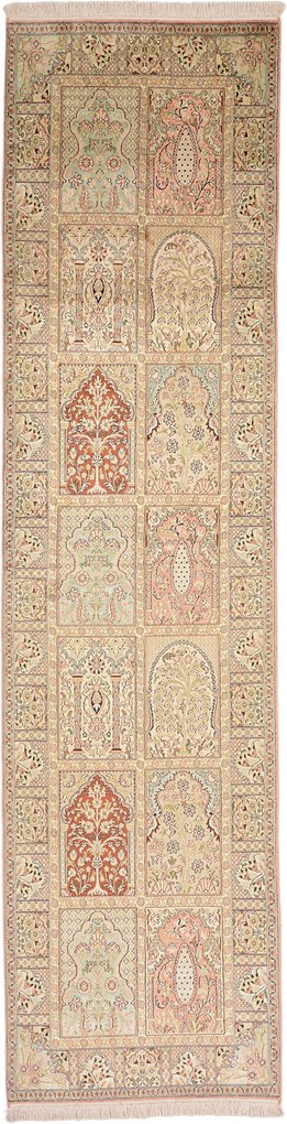 Cashmere Silk Tappeto orientale 310x80 (Indian) Annodato A Mano
