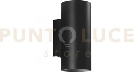 Applique a parete duduk tonda nera 2 luci attacco gu10 10x8x18cm  i...