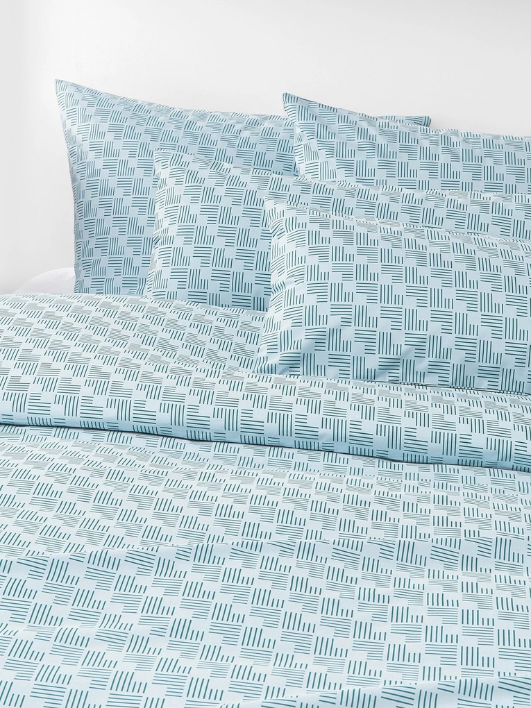 Copripiumino in cotone percalle con stampa geometrica Inki