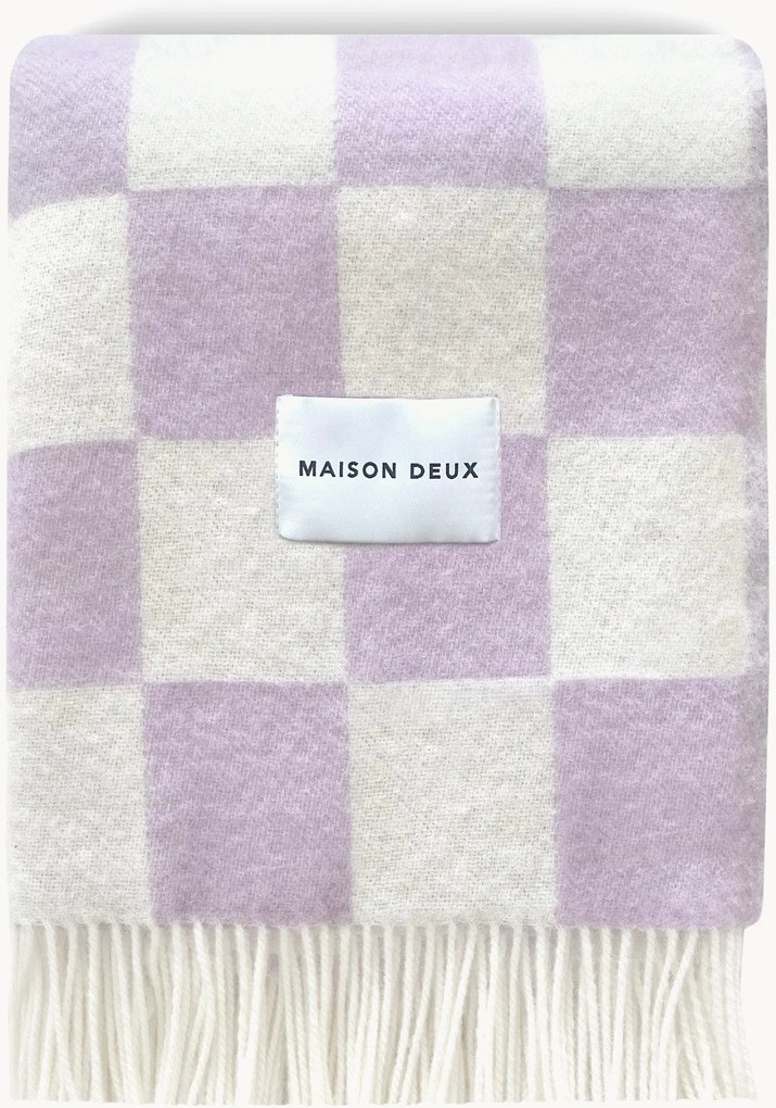 Coperta in lana con motivo a quadri Checkerboard