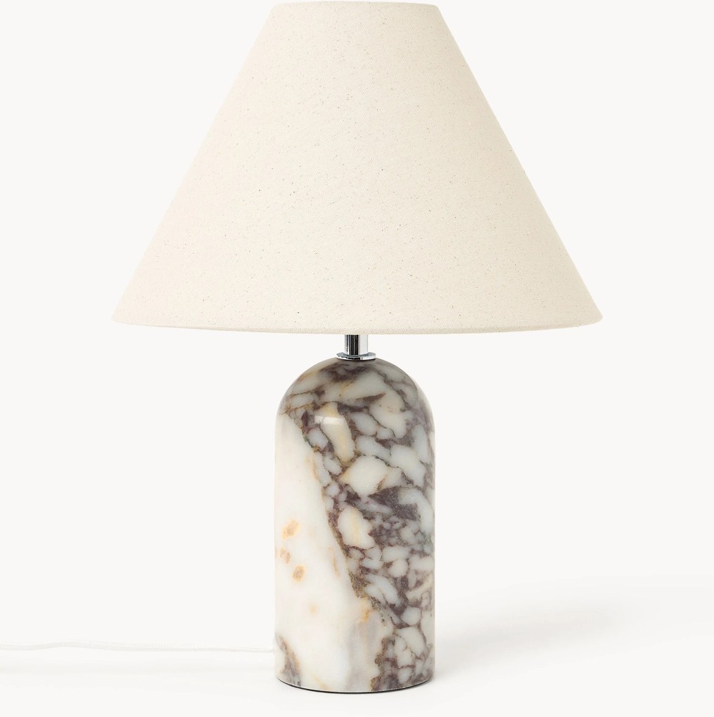 Lampada da tavolo con base in marmo Calacatta Viola Gia